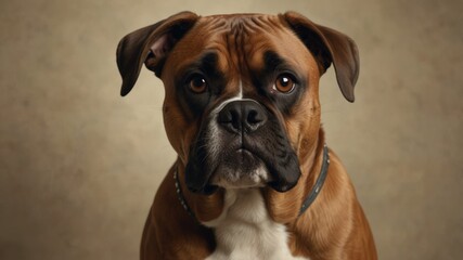 Fototapeta premium Close-up Portrait of a Boxer Dog