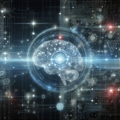 Obraz premium Digital backdround ideal for technological operations, neural networks, AI, data transmission and encryption, digital archives, audio and visual representations, scientific research 