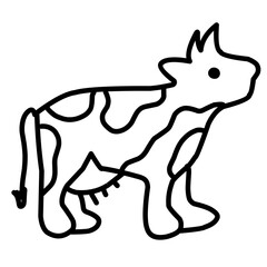 doodle illustration of a horned animal