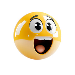 Fototapeta premium isolated 3d emoji excited face on plain background happy emoticons reaction icons