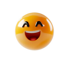 Fototapeta premium isolated 3d emoji happy face on plain background smiley emoticons reaction icons