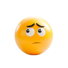 Fototapeta premium isolated 3d emoji thinking face on plain background emoticons confused reaction icons