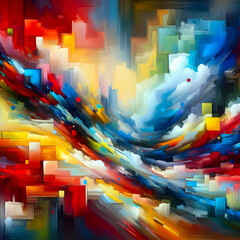 Obraz premium Abstrakcyjne Barwne Geometryczne Tło 