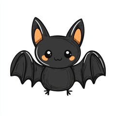 Adorable Halloween bat illustration on a white background perfect for seasonal decorations