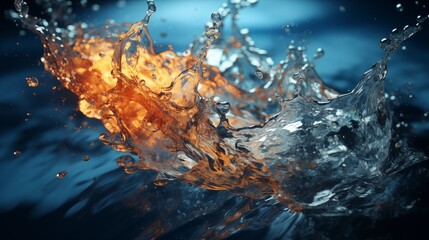 water splash with high speed motion, frozen in time.