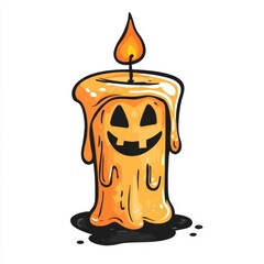 Cute Halloween candle illustration perfect for festive decorations, celebrations, or spooky themes