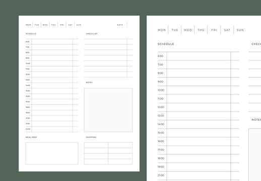 Minimal Planner Layout