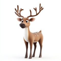 Cute Cartoon Deer with Big Eyes.