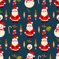 New Year, Christmas seamless pattern, background for wrapping paper or fabric.