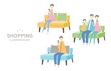 オンラインショッピング　イラストセット