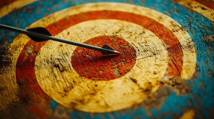 Target with Arrow: An arrow hitting the bullseye of a target represents achieving goals, focus, and precision in a startup.