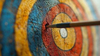 Target with Arrow: An arrow hitting the bullseye of a target represents achieving goals, focus, and precision in a startup.
