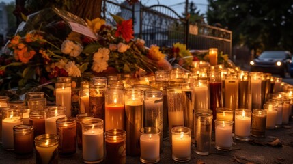 Candles lit in remembrance of a lost life