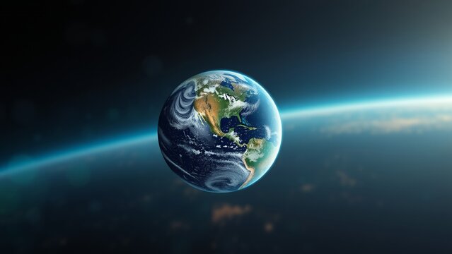 Earth from space, showing North America.