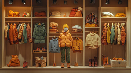 Fototapeta premium Children's autumn clothing store