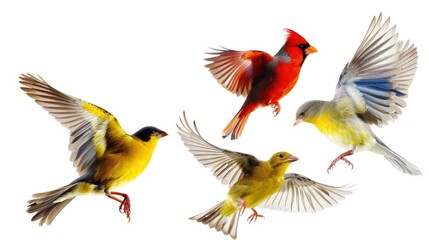 Obraz premium Group of birds soaring through the air, free and wild