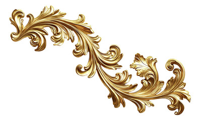 Golden decorative element, cut out