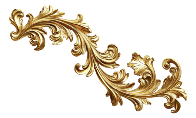 Golden decorative element, cut out