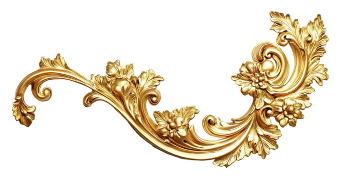 Golden decorative element, cut out