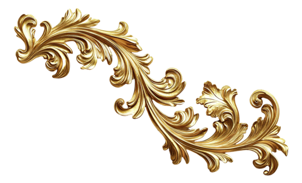 Golden decorative element, cut out