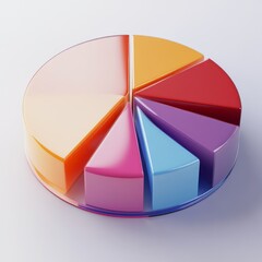 Obraz premium These prompts focus on various aspects of 3D pie charts, from interactive and animated displays to detailed and high-resolution views, emphasizing their use in data visualization and analysis