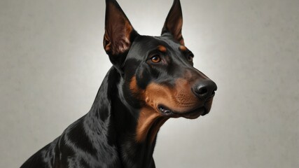 Doberman Pinscher Portrait: A Look of Keen Interest