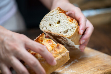 homemade cheese baguette