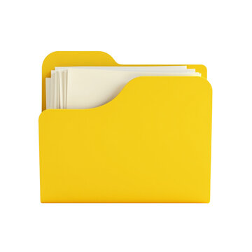 recommend clip art: 3D yellow folder on Isolated transparent background png. generated with AI