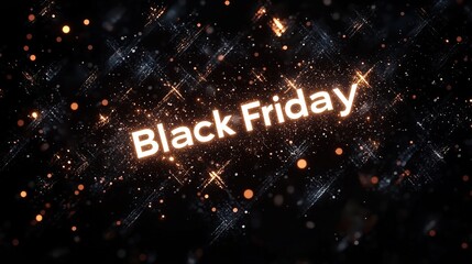 Obraz premium 3D Rendered Black Friday Celebration with Dynamic Fire and Sparks. Shopping Discounts and Deals Concept in High-Resolution Visuals. 
