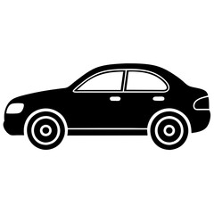 Fototapeta premium Car silhouette isolated on a white background 