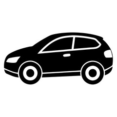 Car silhouette isolated on a white background 
