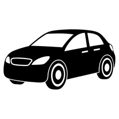 Car silhouette isolated on a white background 
