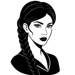 Woman with hairstyle fashion silhouette vector illustration
