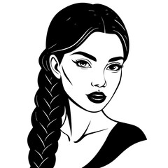 Woman with hairstyle fashion silhouette vector illustration
