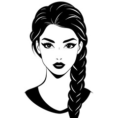 Woman with hairstyle fashion silhouette vector illustration
