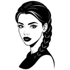 Woman with hairstyle fashion silhouette vector illustration
