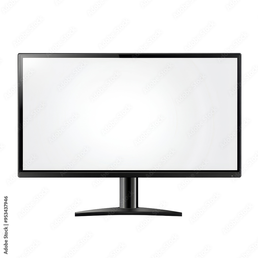 Poster a blank display monitor stands with a png screen, ideal for showcasing design concepts or presentati