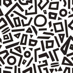 Seamless Charcoal Doodle Scribble Pattern geometric elements like triangles squares and circles in a design perfect for fabric textile wrapping paper wallpaper and apparel