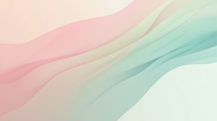 Fototapeta premium A vibrant abstract wallpaper in pink, blue, and green tones featuring a pastel pink and mint green wave on the left side
