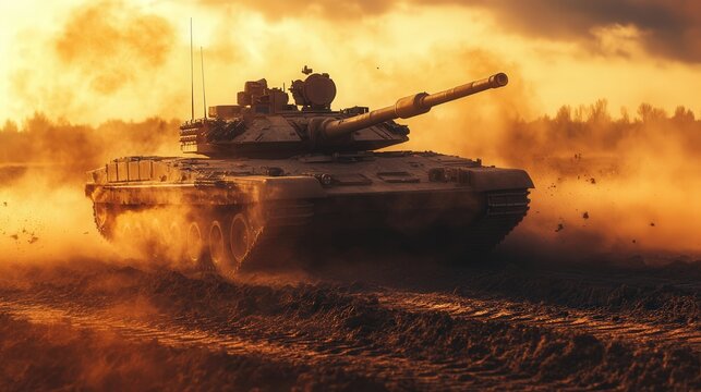 ultra realistic photo of M1A2 Abrams in the battle field. 