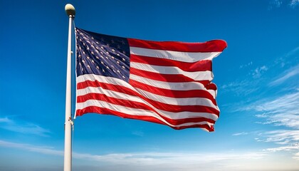 Stars and Stripes: American Flag Waving in the Breeze
