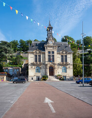town hall of chateau thierry on early morning