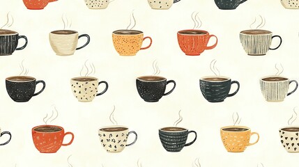   A cluster of cups on a white surface, dotted with spots