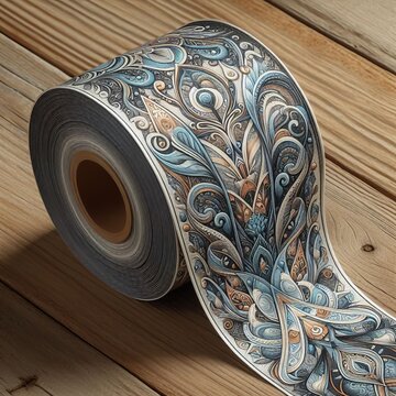   Printed ribbon A ribbon with patterns designs or images printe