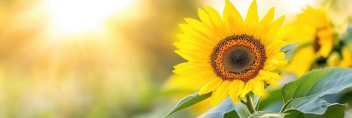 Obraz premium background of a sunflower field