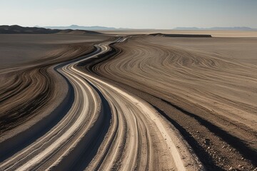 Fototapeta premium Exploring a Scenic Dirt Track on a Blank Canvas for Adventure and Discovery