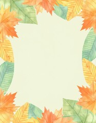 Fototapeta premium 葉っぱの可愛いフレーム