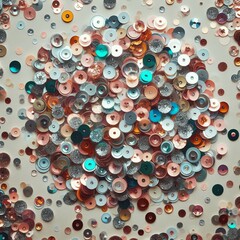 Sequin Confetti Sequins arranged like confetti for a festive and