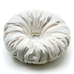 Plush Round Pillow Isolated on White Background - Cozy Home Decor Accent