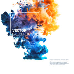 Ink swirling in water. Vector abstract cloud. Abstract banner paints  isolated on white background. Liquid ink. Background for banner, card, poster, poster, identity, web design
